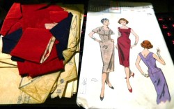 8124 BUTTERICK 1957 SHEATH DRESS, COLLARED CAPE PATTERN 16 36" BUST